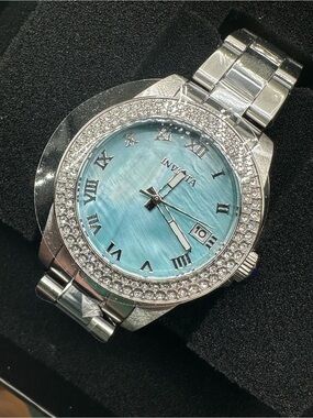 NEW Invicta Angel Women's Watch w/ Blue Mother of Pearl Dial - 34mm Steel 36071